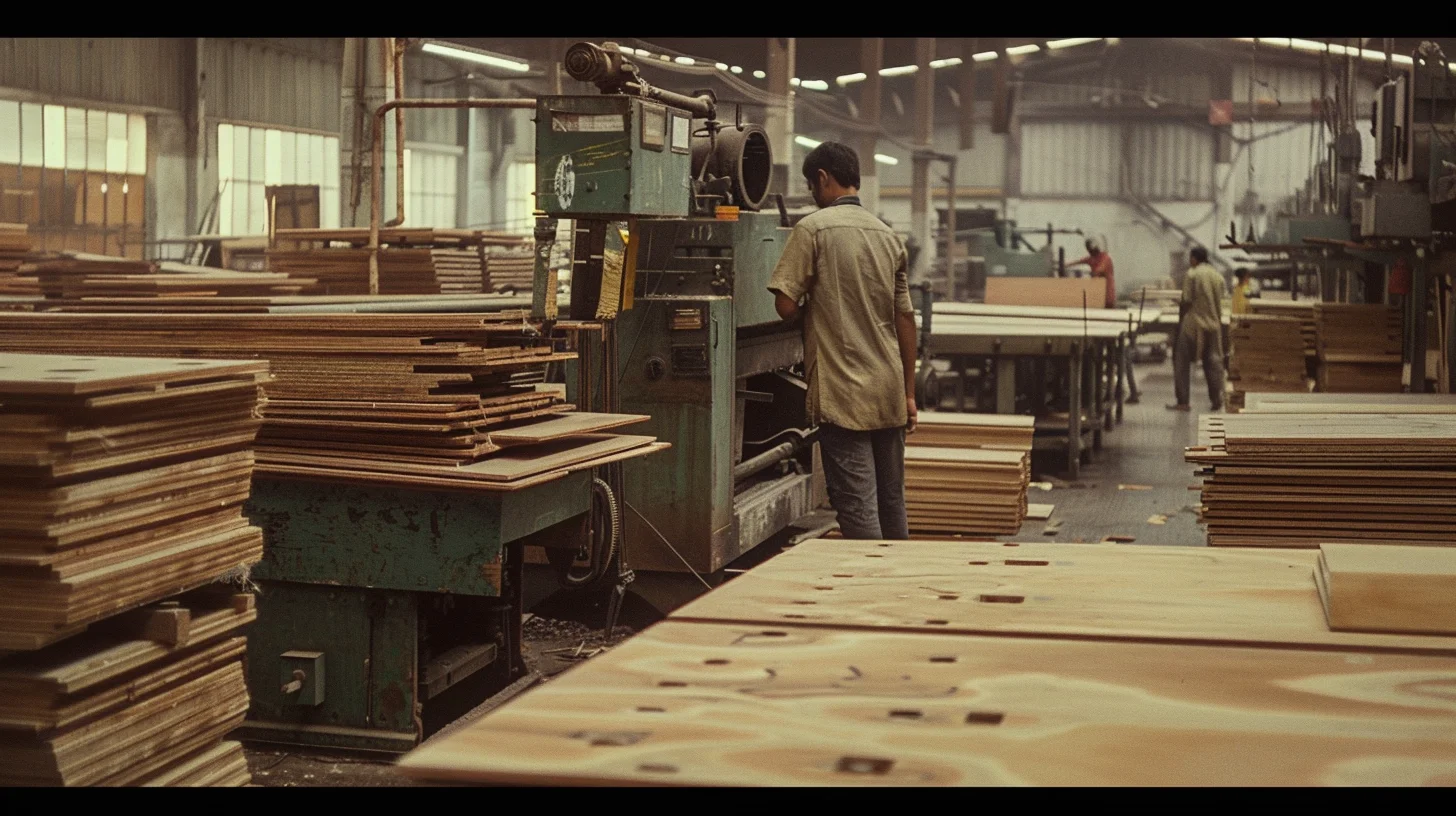 1970s plywood manufacturing factory